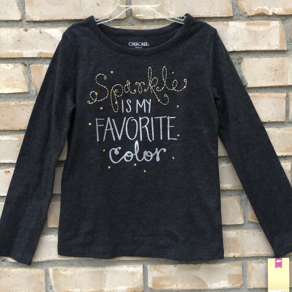 NEW Sparkle is My Fav Color L/S T-Shirt Gray Sz M NEW Christmas New Year Holiday